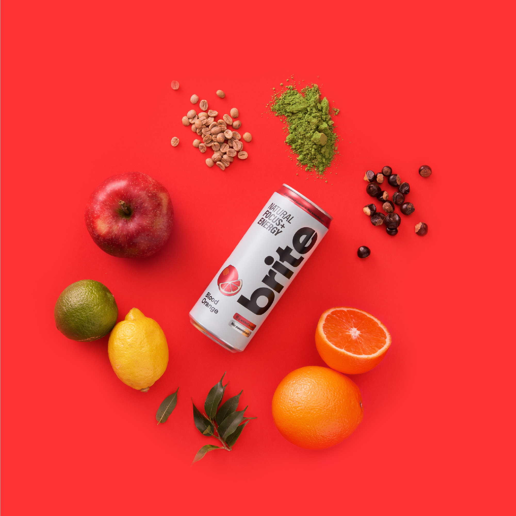 Brite Natural Focus + Energy | Blood Orange | 24 cans x 330ml